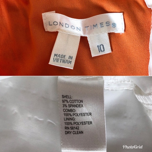 London Times Orange Lace Overlay Sheath Dress, size 10 - Picture 8 of 8